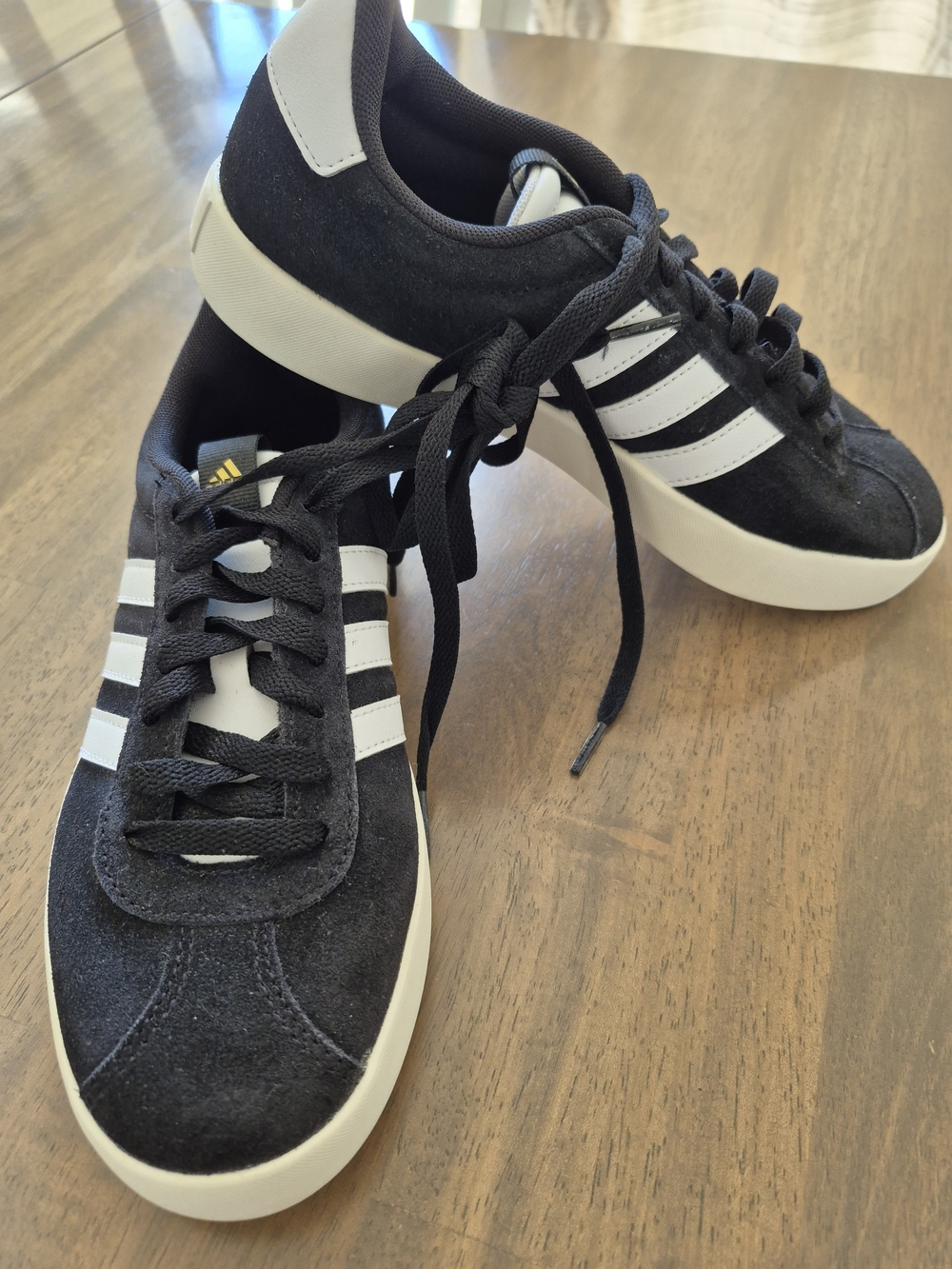 adidas Black and White Suede Low-Top Sneakers
